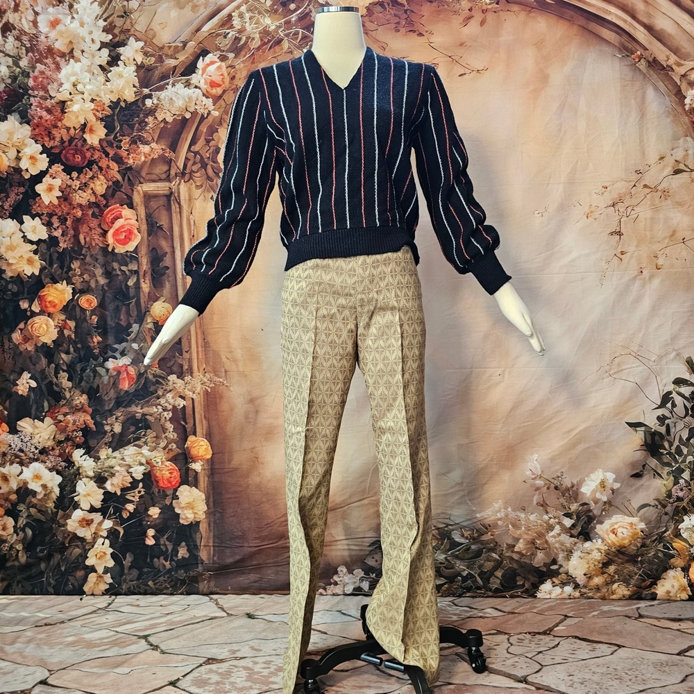 Vintage DEADSTOCK 1970s Levis Sta-Prest Slacks Pants Tan Diamond Flare 31x32 NWT - Picture 10 of 16